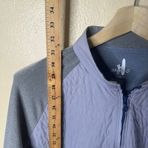Johnnie-O Sweater Mens XXL Gray Leon Mixed Media 1/4 Zip Golf Pullover - Picture 7 of 10
